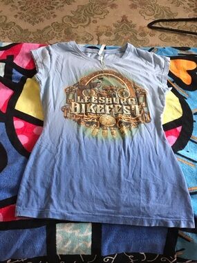 Leesburg Bikefest Graphic Tee in Light Blue